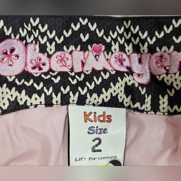 OBERMEYER -SNOVERALL - BIB SKI PANTS - KIDS SIZE 2 - PINK - WINTER -  INSULATED - Picture 3 of 7